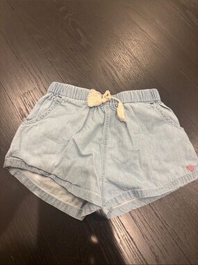 Pink Chicken Light Blue Denim Drawstring Kids Shorts